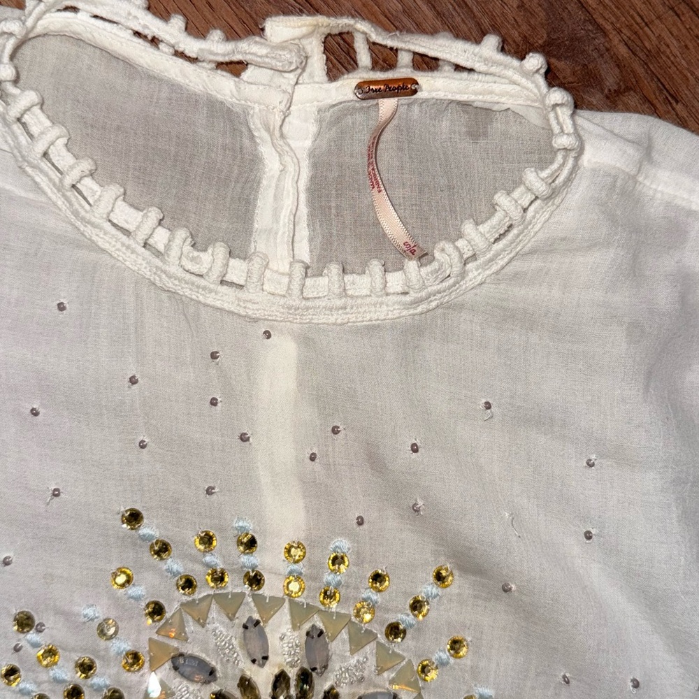 Free People • Heart of Gold Button Back Cotton Blouse - Picture 12 of 16